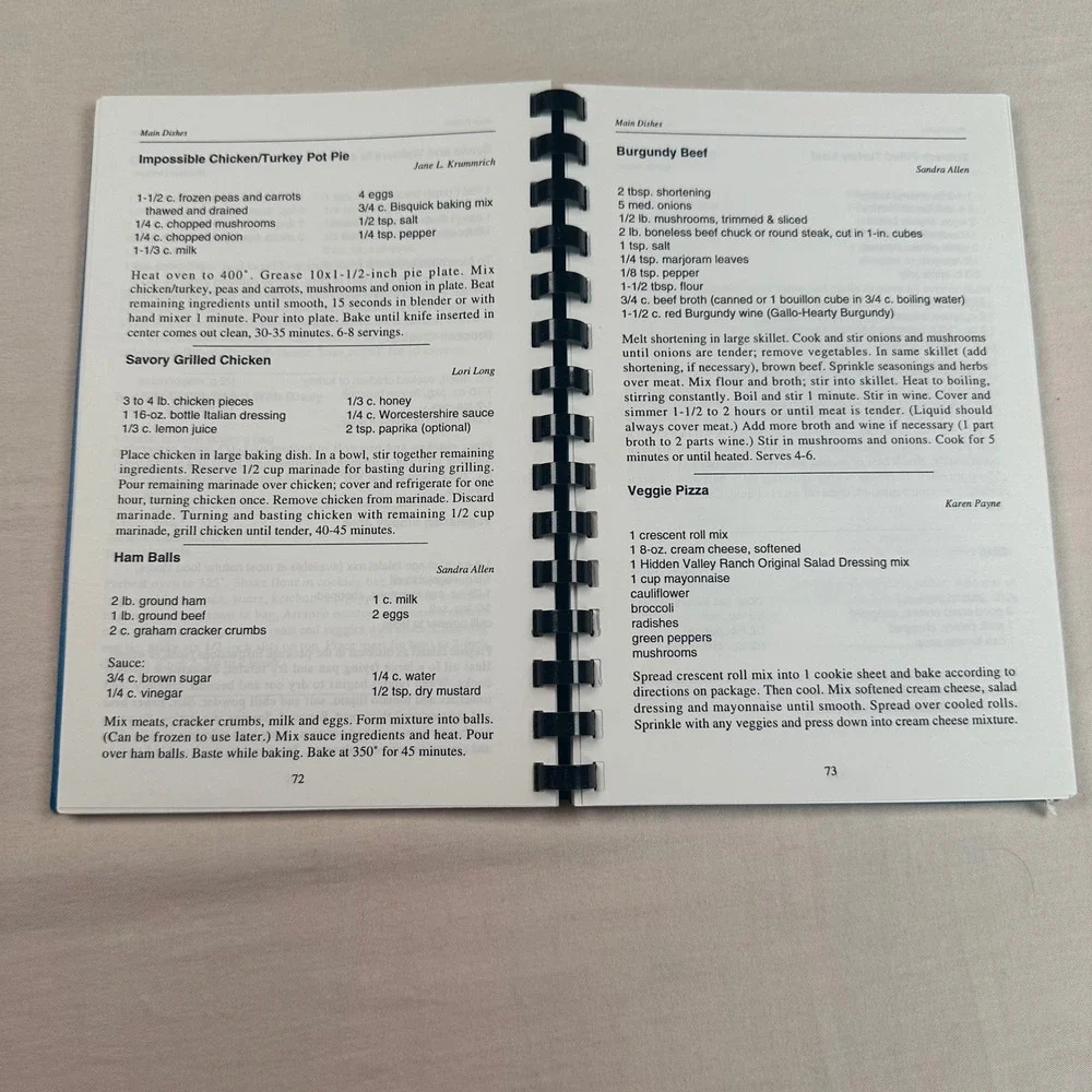 Vintage McLean County Humane Society Cookbook Spiral Bound Recipes Illinois 1993